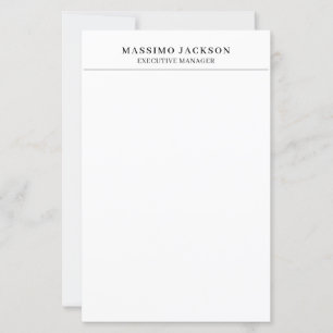 Papier Tendance Moderne Simple Noir & Blanc Professionnel