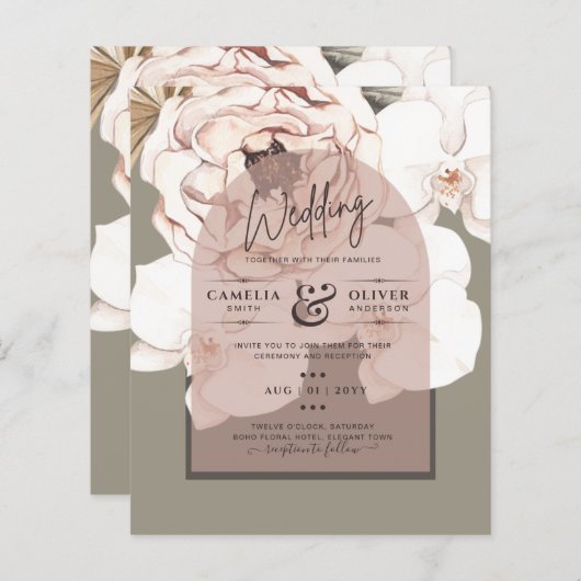 Papier Tendance MOSS BLUSH MARIAGE Sage Dusty Rose (Devant / Derrière)