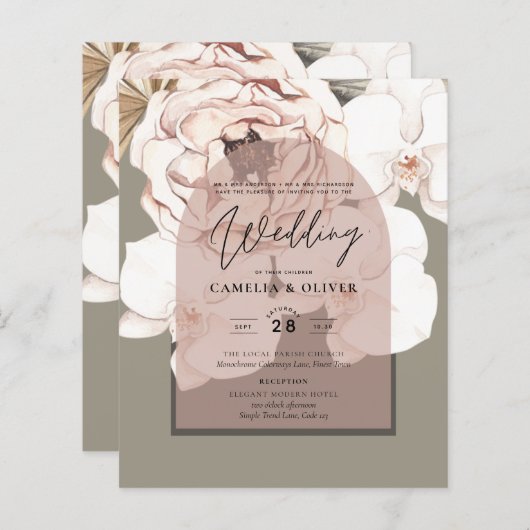 Papier Tendance MOSS BLUSH MARIAGE Sage Dusty Rose (Devant / Derrière)