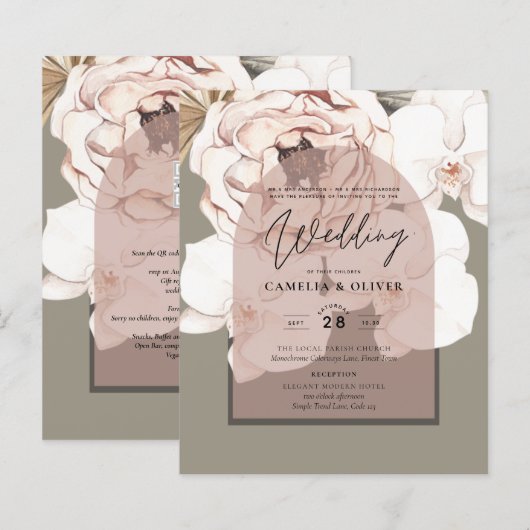 Papier Tendance MOSS BLUSH MARIAGE Sauge Rose Poussiéreux (Devant / Derrière)