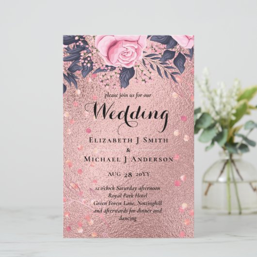 Papier Tendance ROSEGOLD Mariage Metallic rose marine Par (Debout devant)