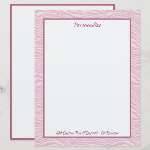 Papier Tendance Stylish Rose Zebra Waves Personnalisé