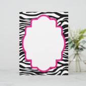 Papier Tendance Zebra Print avec en-tête rose Customisé (Debout devant)
