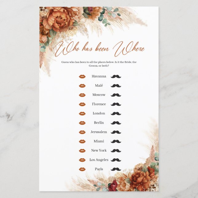 Papier Teracotta tropicale Boho qui a été là où (Devant)