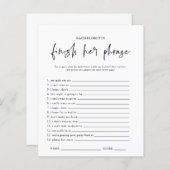 Papier Terminer La Phrase | Bachelorette Party (Devant / Derrière)