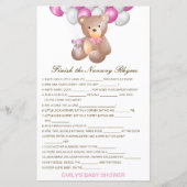 Papier Terminer le rime de la pépinière avec réponse (Devant)