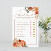 Papier Terracota Citrouille Il a dit Elle a dit Game Card (Debout devant)