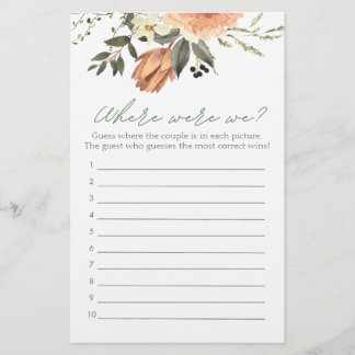 Papier Terracota Fête des mariées Où étions-nous Jeu