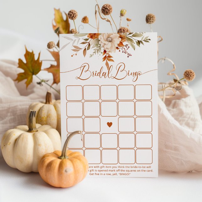 Papier Terracotta automne Bride douche jeu de bingo (Créateur téléchargé)