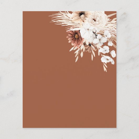 Papier Terracotta Boho Pampas Gras Mariage plat (Dos)