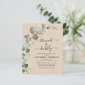 Papier Terracotta Brunch & Bubbly QR Code Invitation (Debout devant)