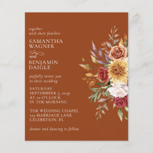 Papier Terracotta Budget Automne Moderne Mariage Floral