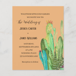 Papier Terracotta Cactus Désert Mexique Mariage d'aquarel