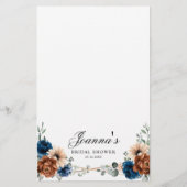 Papier Terracotta Marine Blue Green Fête des mariées Jeu (Dos)