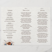 Papier Terracotta Navy Blue Pampas Grass Wedding Programm (Dos)