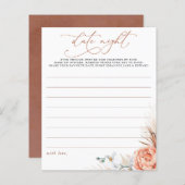 Papier Terracotta Pampas Herbe Floral Date Idées de nuit (Devant / Derrière)