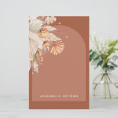 Papier Terracotta pampas herbe moderne nuptiale douche (Debout devant)