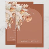 Papier Terracotta pampas herbe moderne nuptiale douche (Devant / Derrière)