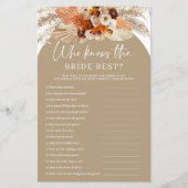 Papier Terracotta pampas qui connaît la mariée meilleur j (Devant)