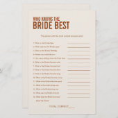 Papier Terracotta Qui Connaît Le Jeu De Fête des mariées  (Devant / Derrière)