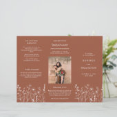 Papier Terracotta Rustic Fall Fleur sauvage Wedding Progr (Debout devant)