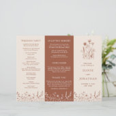 Papier Terracotta Rustic Fall Fleur sauvage Wedding Progr (Debout devant)