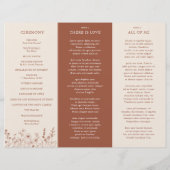 Papier Terracotta Rustic Fall Fleur sauvage Wedding Progr (Dos)