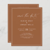 Papier Terracotta Save the Date (Devant / Derrière)