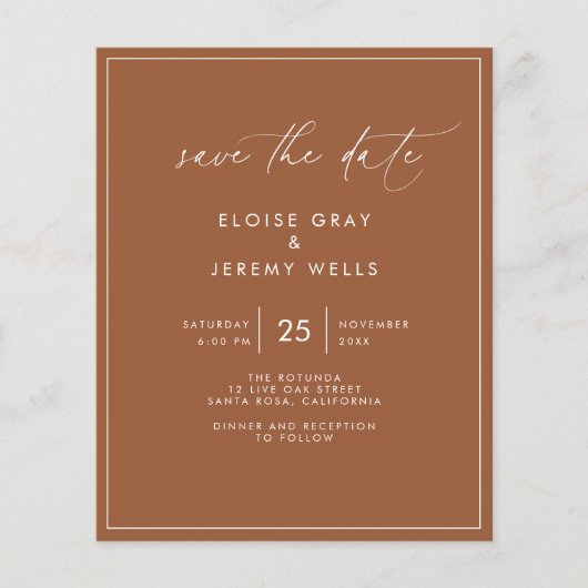 Papier Terracotta Save the Date (Devant)