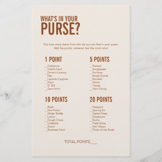 Papier Terracotta What's In Your Purse Fête des mariées J (Devant)