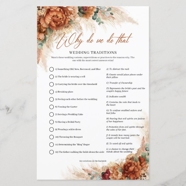 Papier Terre cuite cuivre floral pampas Pourquoi faisons- (Devant)