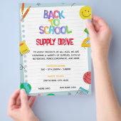 Papier Terug naar School Supply Drive Fundraiser F Flyer (Hand)