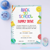 Papier Terug naar School Supply Drive Fundraiser F Flyer (Enkel)