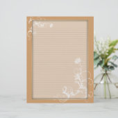 Papier Tête à lettres blanc floral orange en option (Debout devant)