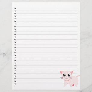 Papier Tête de lettre à trait de chat rose