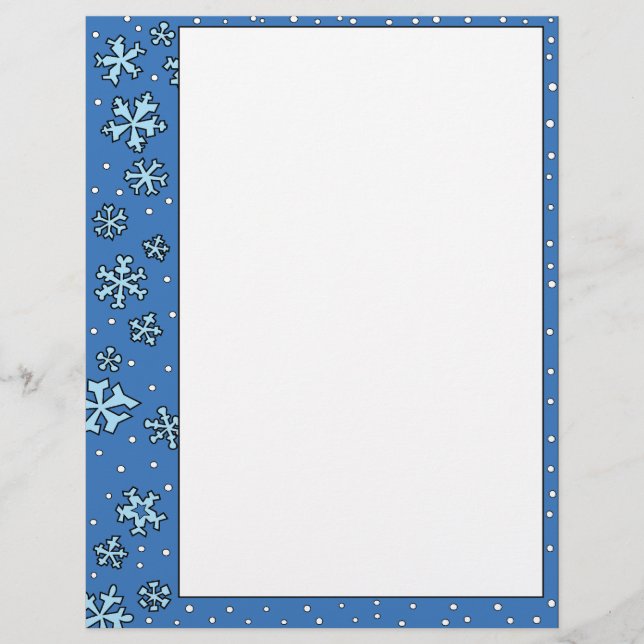 Papier Tête de lettre de flocon de neige (Devant)