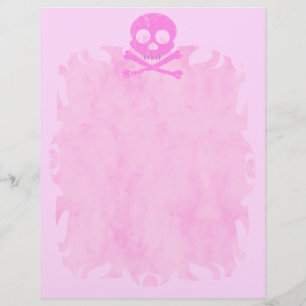 Papier Tête de lettre de la flamme crâne rose