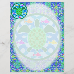 Papier Tête de lettre de tortue verte