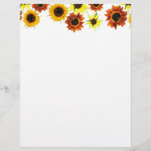Papier Tête de lettre de tournesol rouge jaune orange