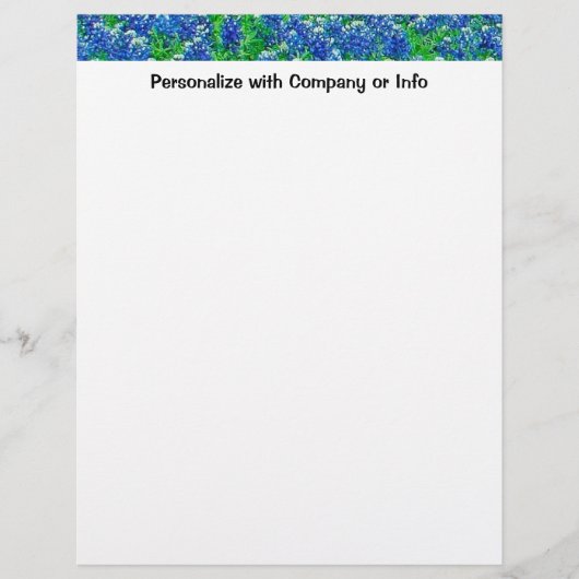 Papier Tête de lettre du Texas Bluebonnets (Devant)