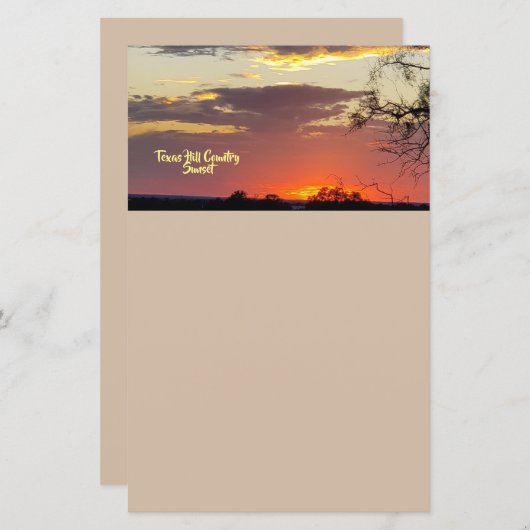 Papier Texas Hill Country Sunset Stations (Devant / Derrière)