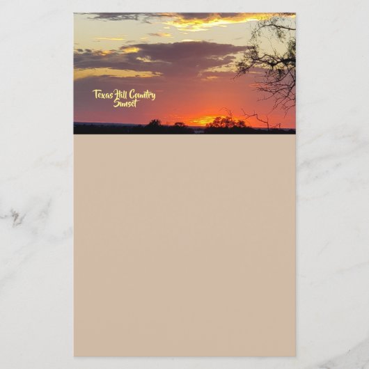 Papier Texas Hill Country Sunset Stations (Devant)