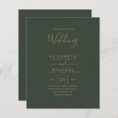 Papier Texte Or BUDGET Monochrome double face élégant (Devant / Derrière)