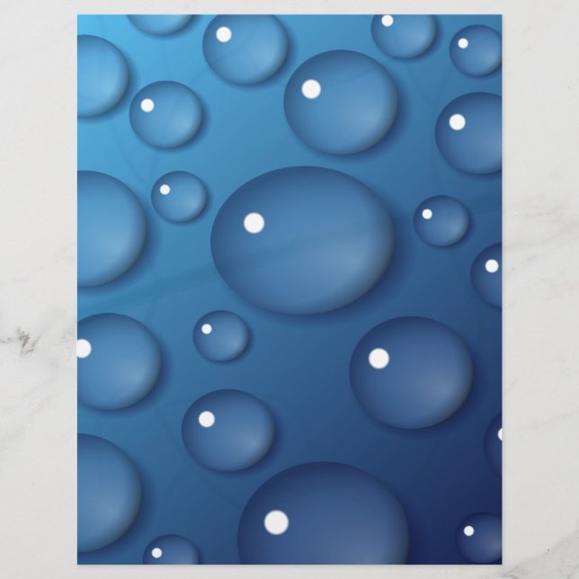 Papier Texture de goutte d'eau bleue (Devant)