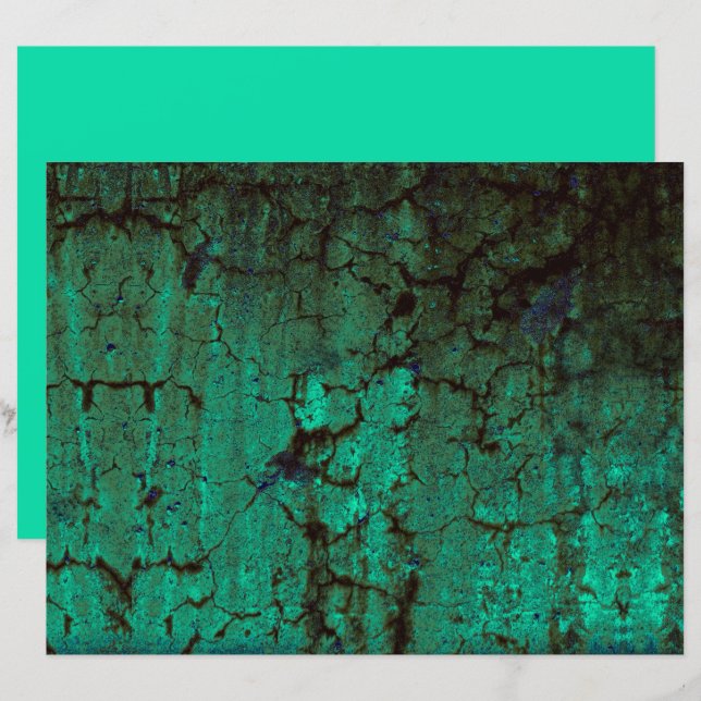Papier Texture vintage de Grunge Vert Néon (Devant / Derrière)