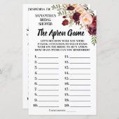 Papier Tha Apron nuptiale douche jeu anglais espagnol (Devant / Derrière)