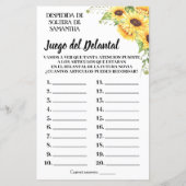 Papier Tha Apron nuptiale douche jeu anglais espagnol (Dos)