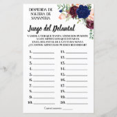Papier Tha Apron nuptiale douche jeu anglais espagnol (Dos)