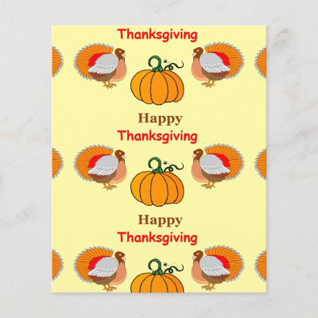 Papier Thanksgiving citrouille et dinde (Devant)