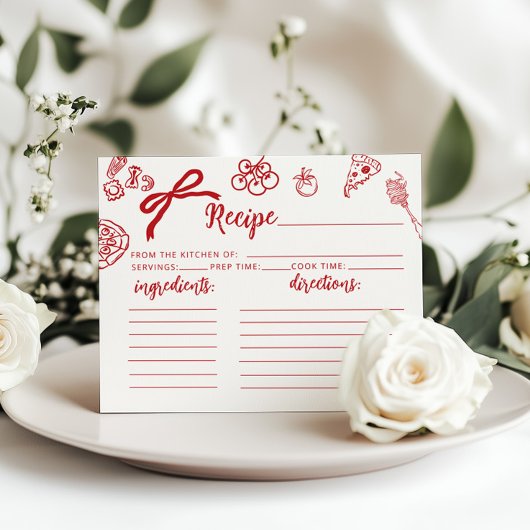 Papier Thats Amore Italian theme Bridal Recipe card